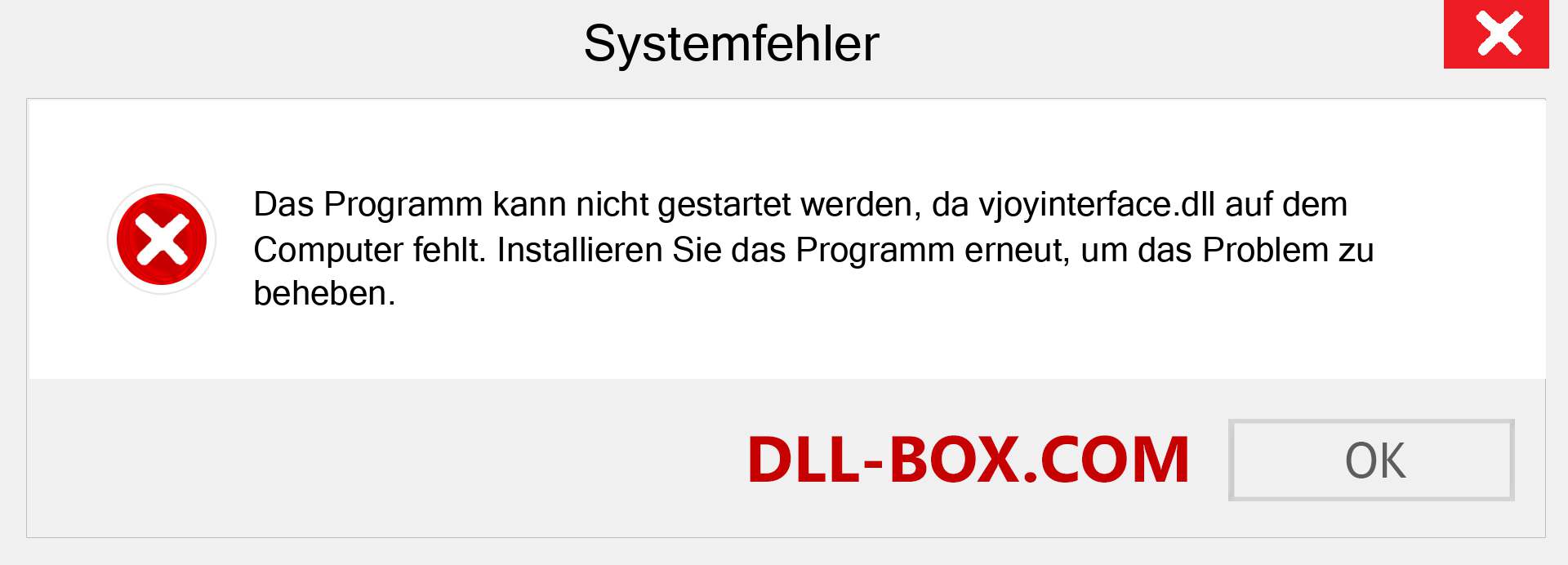 vjoyinterface.dll-Datei fehlt?. Download für Windows 7, 8, 10 - Fix vjoyinterface dll Missing Error unter Windows, Fotos, Bildern